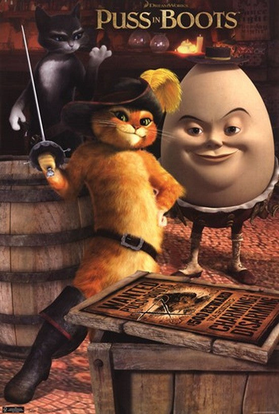 Puss in Boots Group Poster Print - 24x36 Rolled Artwork