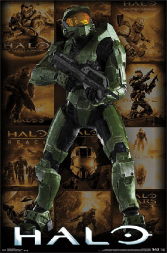 Halo Key Art Grid Poster Print - 22x34 Rolled Poster