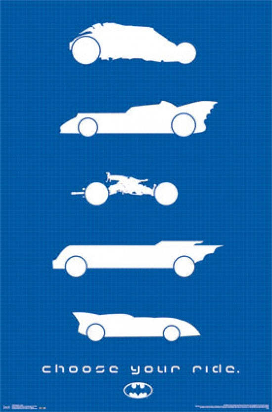 Batman - Batmobile Choose Your Ride Rolled Poster Print