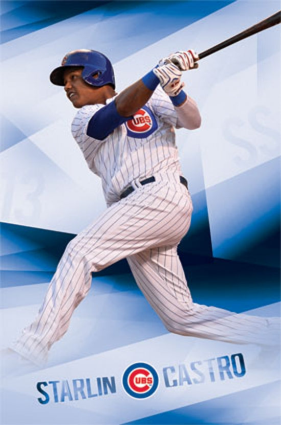 Chicago Cubs Starlin Castro 2014 Poster Print featuring vibrant colors.