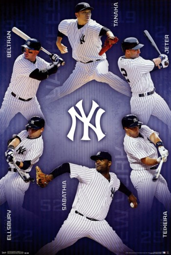 New York Yankees Collage Poster Print showcasing iconic moments