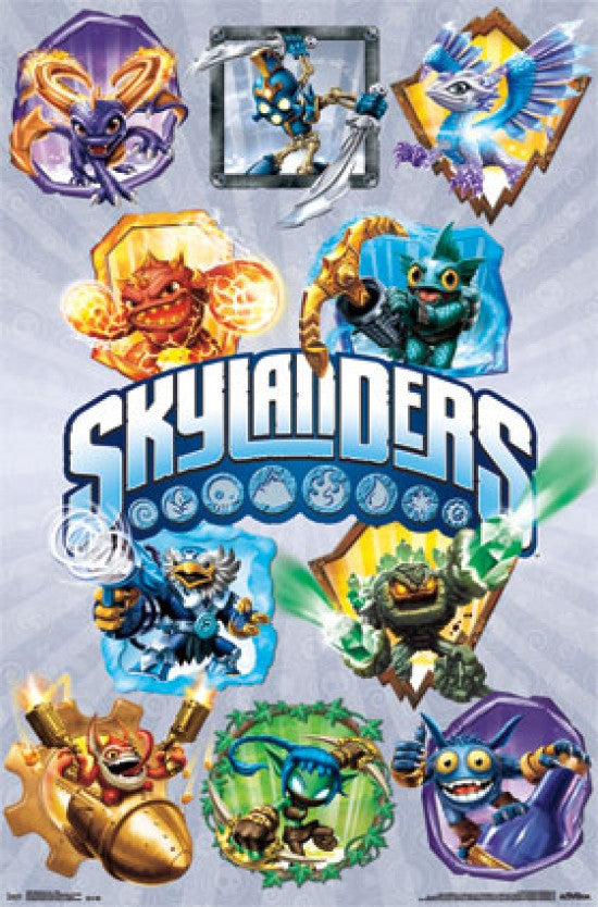 Skylanders Core - Grid Rolled Poster Print (24x36)