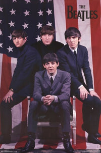 The Beatles Flag Poster Print in vibrant colors, 22x34 inches.