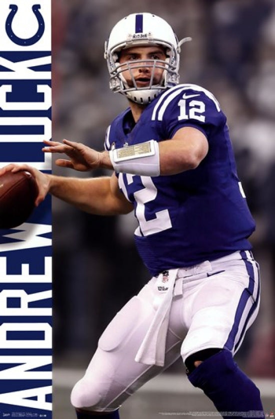 Andrew Luck Indianapolis Colts 2014 Poster Print featuring vibrant colors.