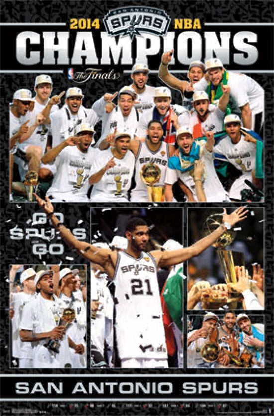 2014 San Antonio Spurs NBA Finals Celebration Poster Print 24x36