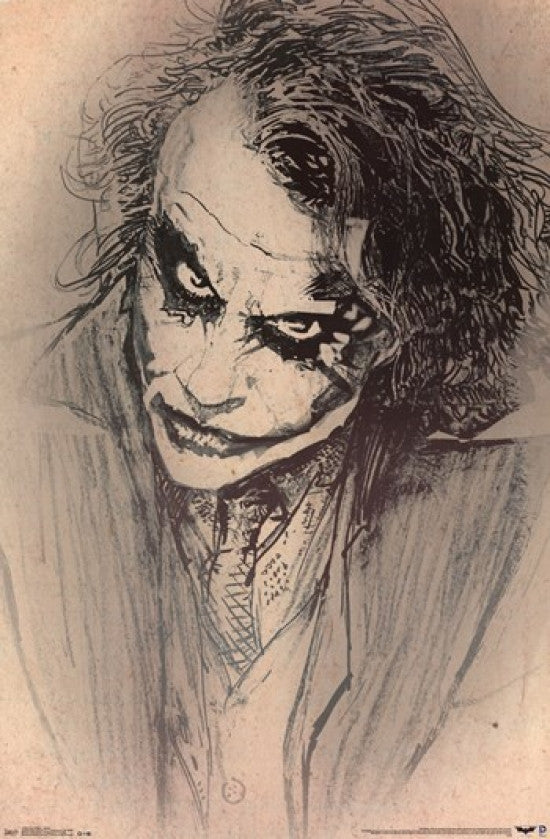 The Dark Knight Joker Sketch Poster Print 24x36