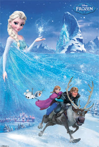 Frozen Mural Poster Print, large size 42 x 62 inches, vibrant colors.