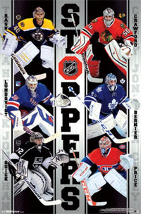 NHL Stoppers 14 Poster Print showcasing dynamic hockey action.