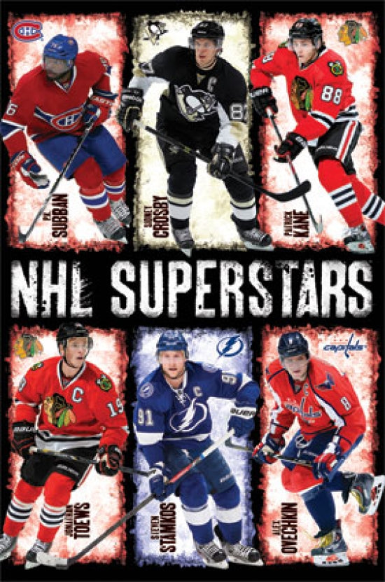 NHL Superstars™ Poster Print showcasing famous hockey players
