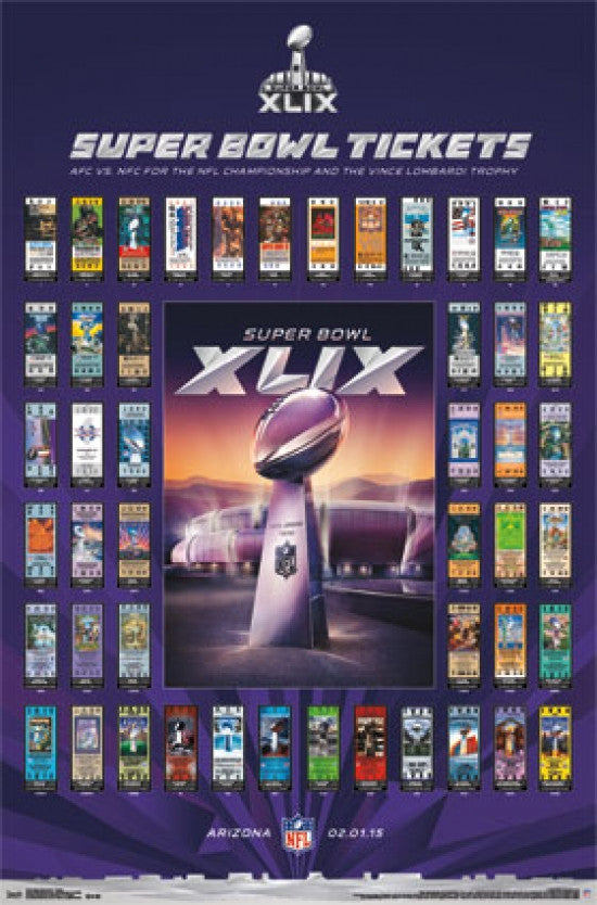 Super Bowl XLIX Tickets Poster Print - 22x34