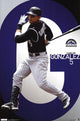 Rockies - C Gonzalez Poster Print featuring vibrant baseball imagery.