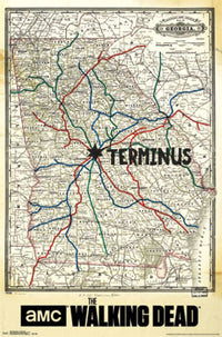 Walking Dead Terminus Map Poster Print - 24x36