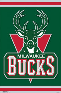 Milwaukee Bucks Logo Poster Print in vibrant colors.