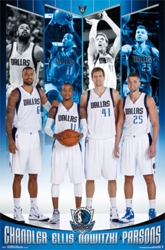 Dallas Mavericks 2014 Team Poster Print in vibrant colors.
