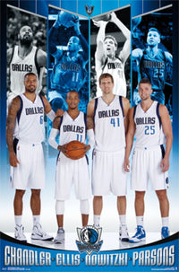 Dallas Mavericks 2014 Team Poster Print in vibrant colors.