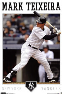 Mark Teixeira New York Yankees poster print, vibrant and action-packed.