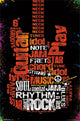 Guitar Typography Poster Print - 24x36 Rolled Art