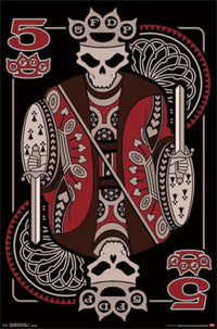 Five Finger Death Punch 5 Card Poster Print showcasing vibrant colors