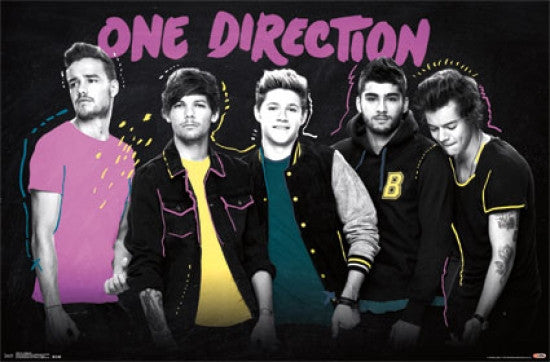 One Direction Chalkboard Poster Print - 24x36 Rolled Poster