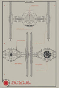 Star Wars The Force Awakens - Black Squadron Rolled Poster Print