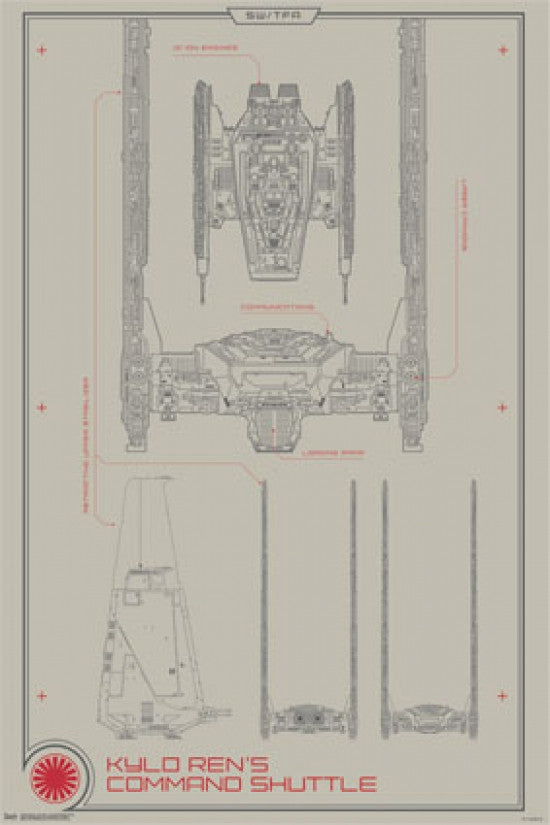 Star Wars: The Force Awakens Command Shuttle Poster Print 24x36