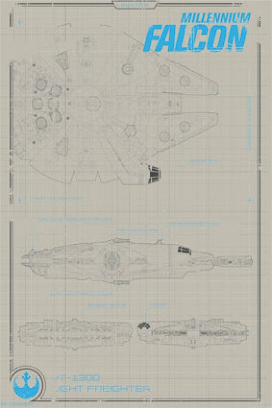 Star Wars: The Force Awakens - Millennium Falcon Poster Print (24x36)