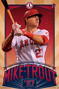 Los Angeles Angels M Trout 15 Poster Print - 22x34