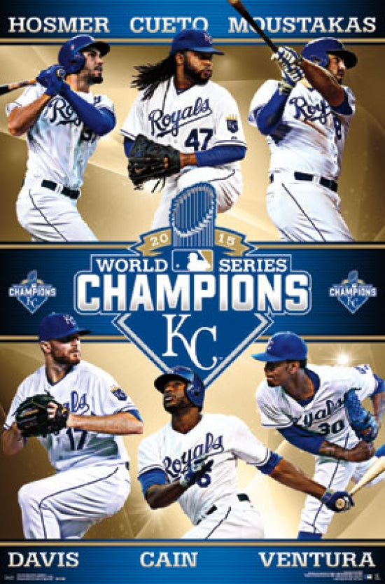 2015 World Series Champions Poster Print showcasing vibrant sports imagery.