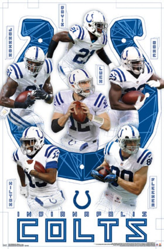 Indianapolis Colts Team Poster Print featuring vibrant colors and design.