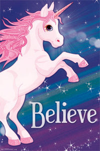 Rainbow Unicorn Poster Print - Rolled Art for Home & Office