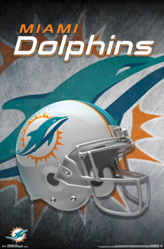 Miami Dolphins Helmet Poster Print in vibrant colors