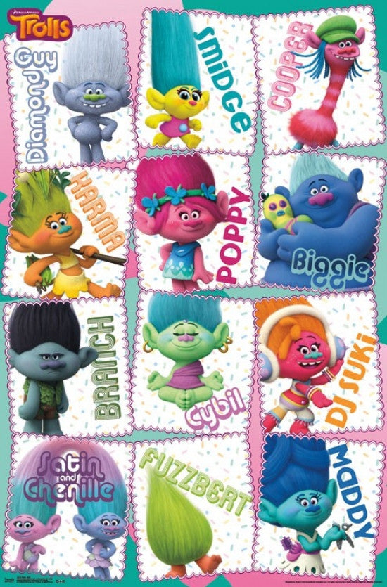 Trolls - Grid Poster Print (22x34) - Perfect for Home Decor