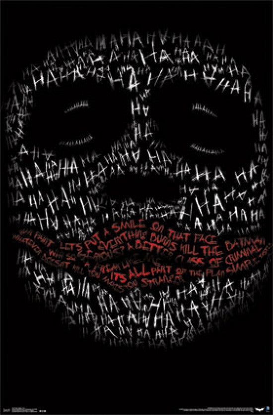 The Dark Knight Joker Face Rolled Poster Print - 24x36