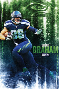 Seattle Seahawks Jimmy Graham Poster Print, vibrant sports decor