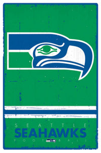 Seattle Seahawks Retro Logo 15 Poster Print - 24x36