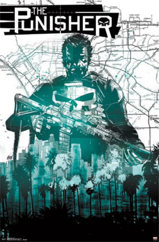 The Punisher Map Poster Print - 22x34 Rolled Art