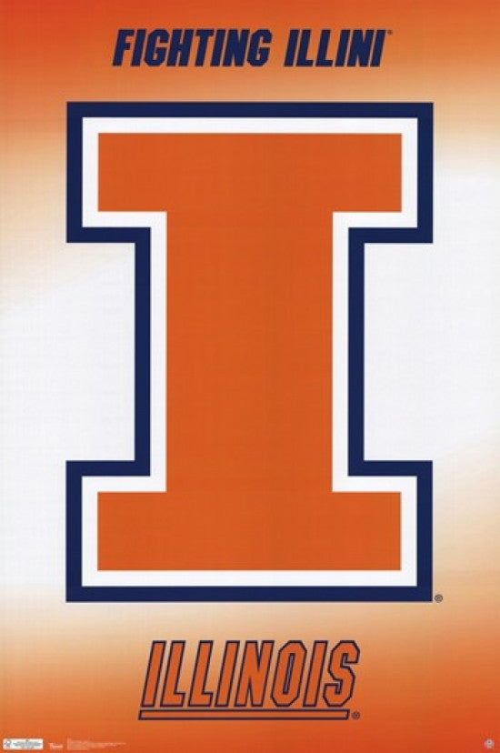 University of Illinois Logo Poster Print - 24x36 Rolled Art