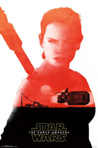 Star Wars The Force Awakens - Rey Badge Rolled Poster Print