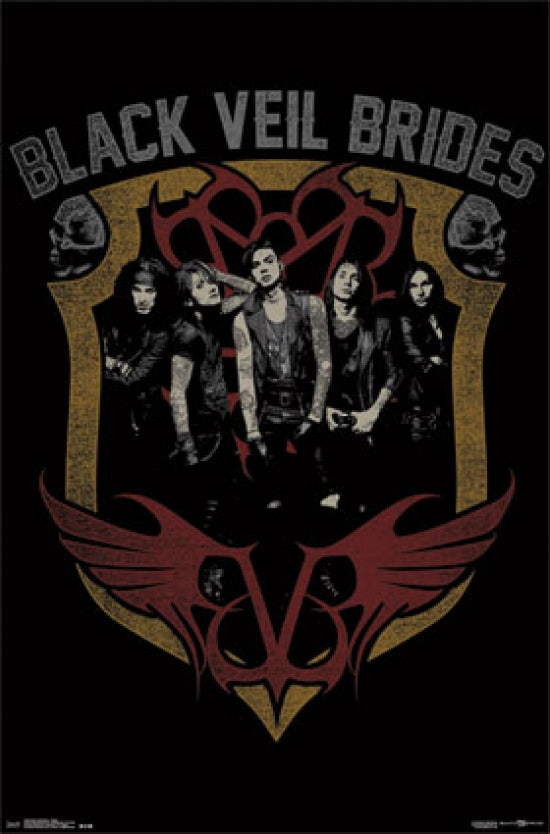 Black Veil Brides Shield Poster Print featuring vibrant colors.