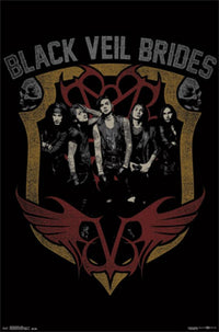 Black Veil Brides Shield Poster Print featuring vibrant colors.
