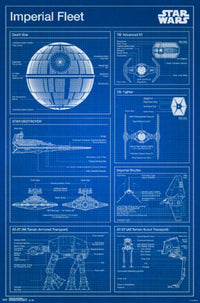 Star Wars Imperial Blueprint Poster Print - 22x34