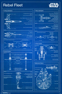 Star Wars Rebel Blueprint Poster Print - 22x34