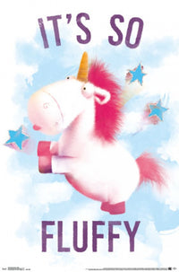 Dm Unicornicopia Fluffy Poster Print - whimsical unicorn artwork