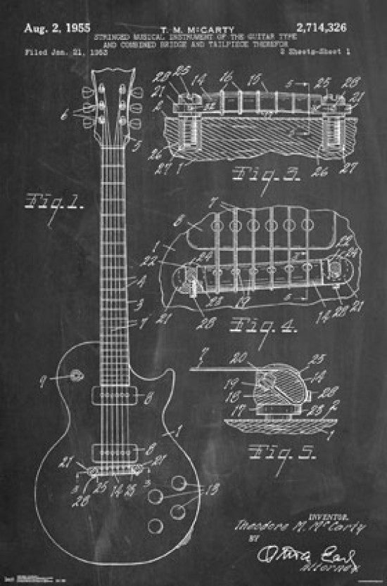 Guitar - Cole Borders Rolled Poster Print 22x34