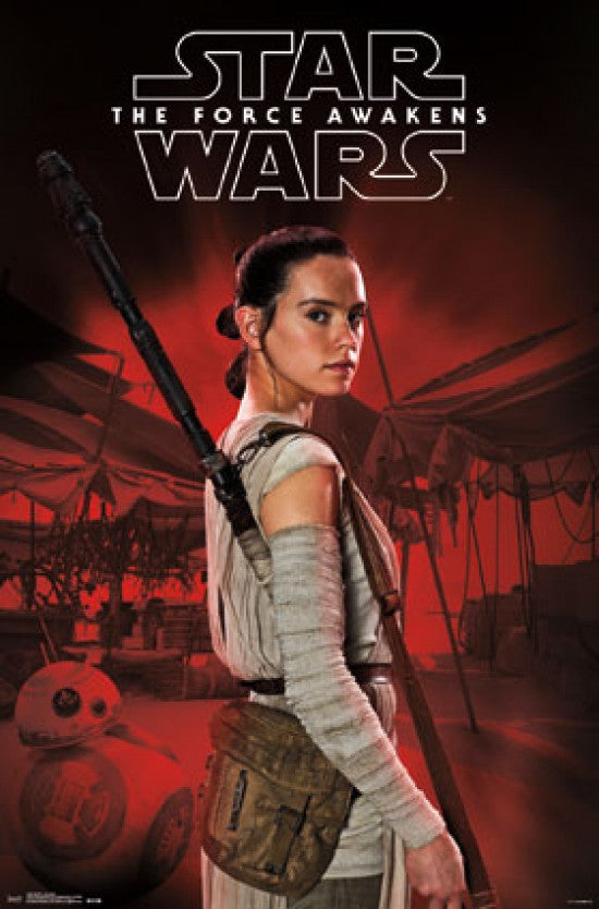 Star Wars The Force Awakens Rey Staff Poster Print - 22x34