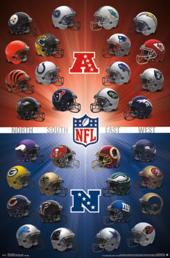 NFL Helmets 16 Poster Print | Rolled Poster 22x34