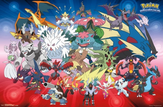 Pokemon Mega Evolutions Poster Print (34x22)