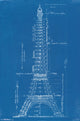 Eiffel Tower Blueprints Poster Print - 22x34 Rolled Poster