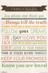Family Rules Poster Print - Inspirational Home Décor