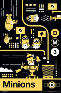 Despicable Me 3 Assembly Poster Print featuring vibrant colors and iconic characters.